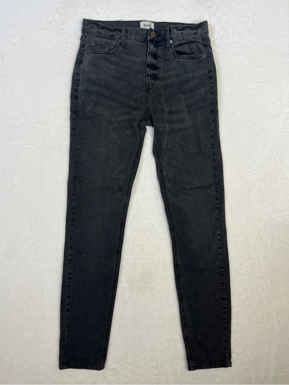 Elwood Straight Leg Black Jeans Mens sz 30 Vintage Inspired Minimalist Capsule